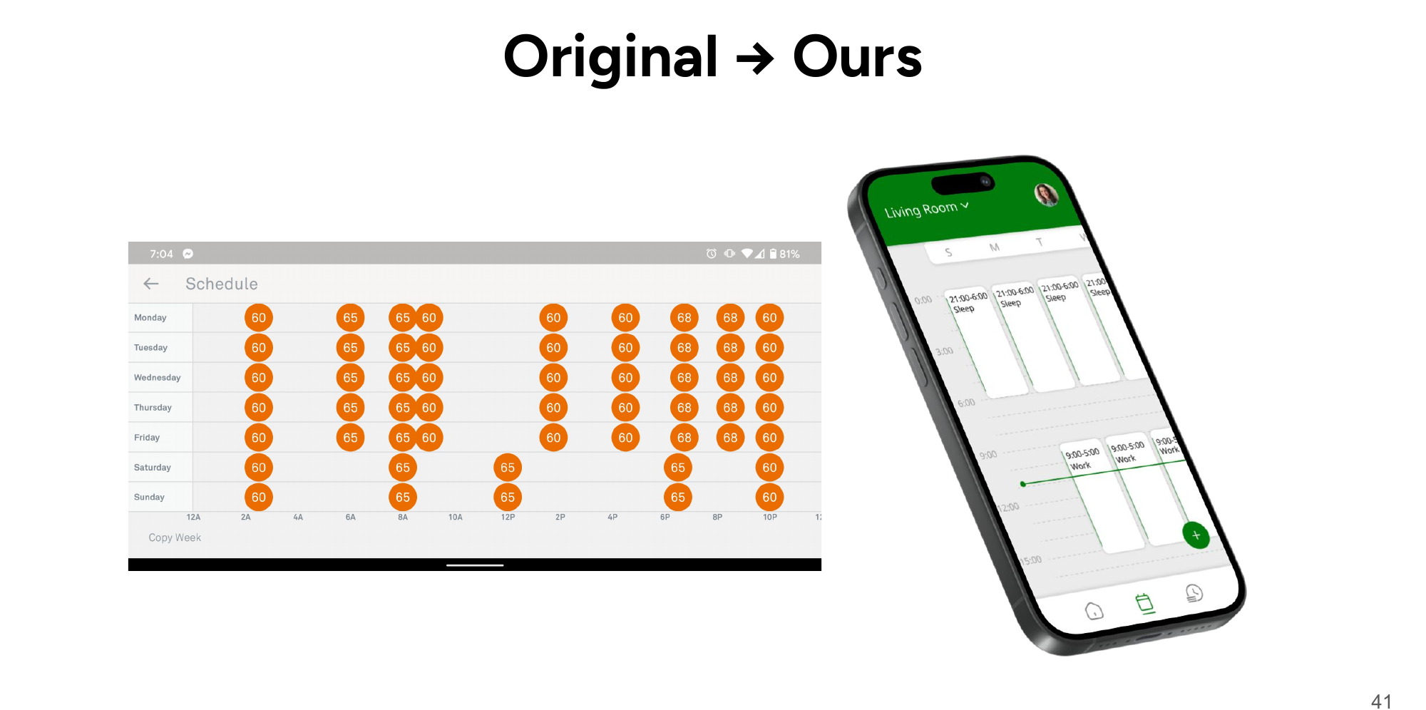 The original Nest schedule