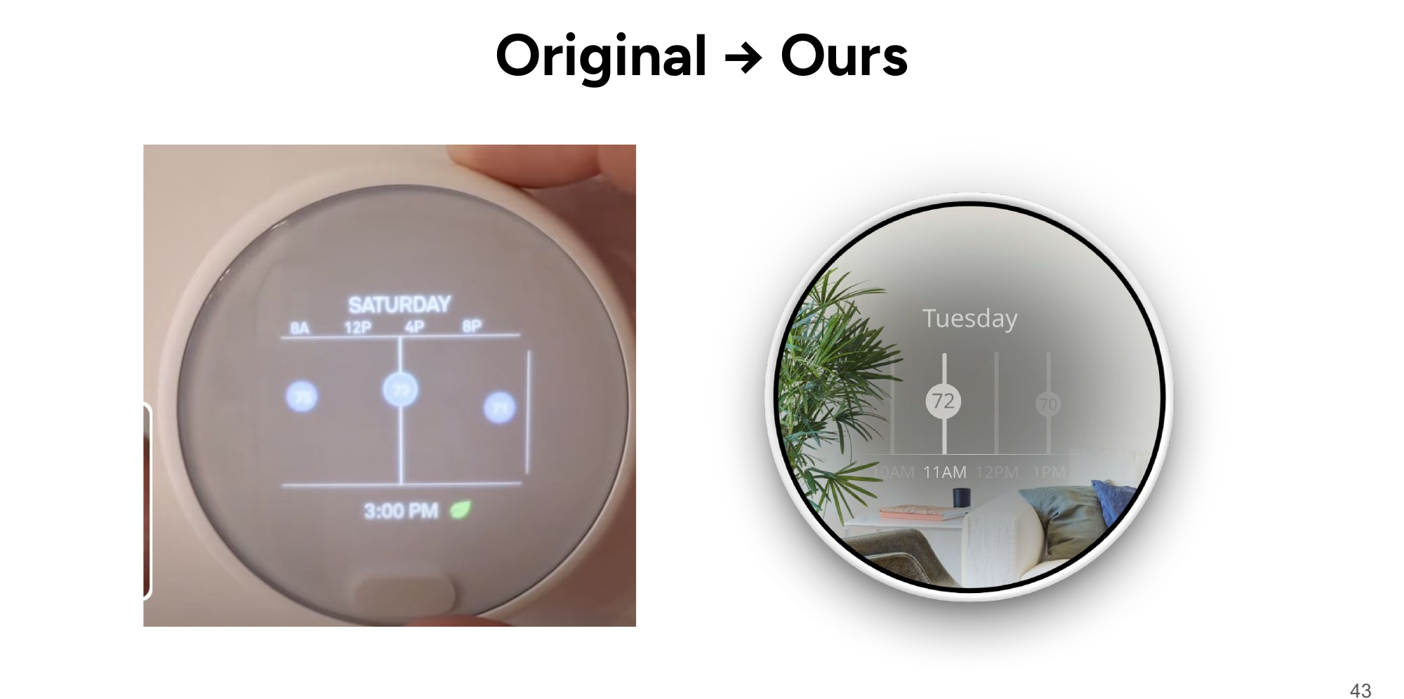 Nest schedule — original vs ours