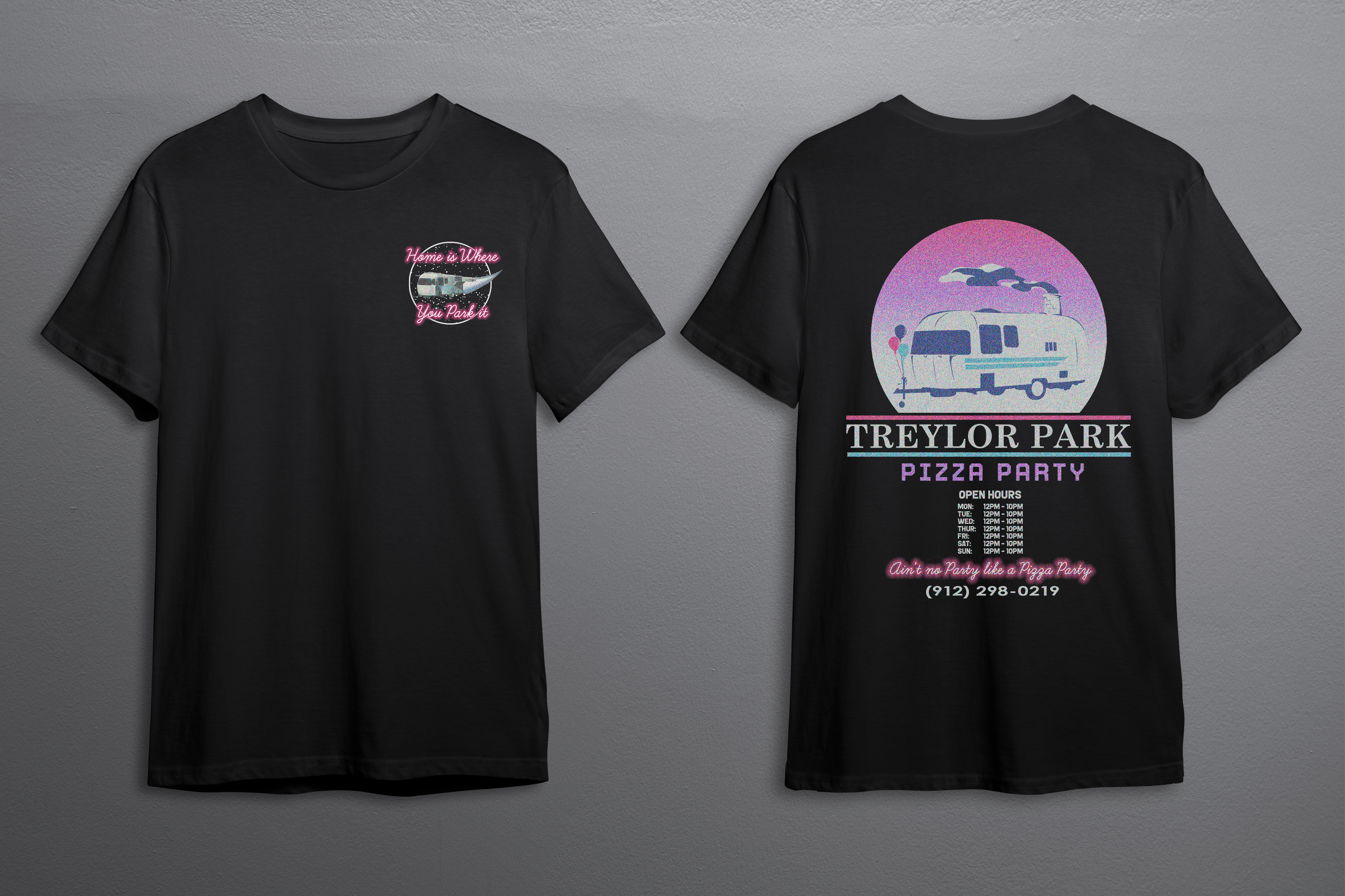 T-shirt front and back