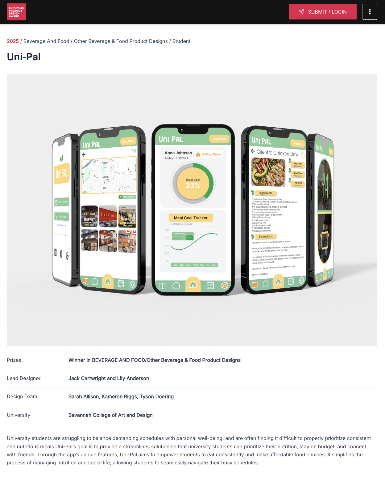 Uni-Pal healthy eating app